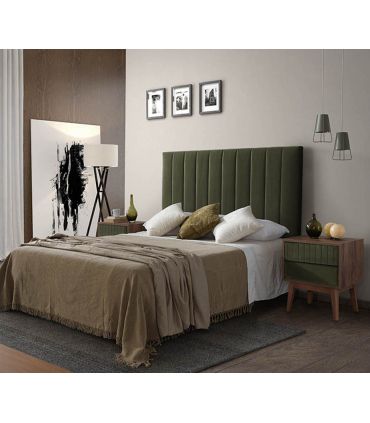 Cabecero tapizado con plafones vertical modelo LINEN VERTICAL
