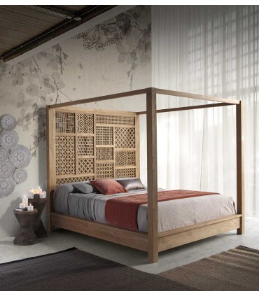 Cama baldaquino de madera ORIENT