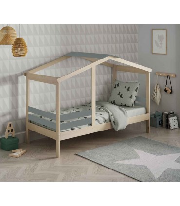 Cama cabaña juvenil de madera ANGEL Verde