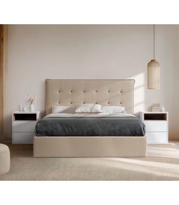 Cama con capitoné y bañera de canapé abatible EGOS