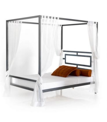 Cama de metal con dosel colección ALMA