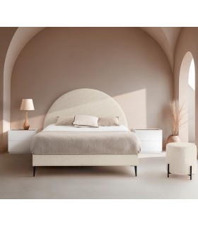 Cama con somier tapizado de estilo moderno CRETA