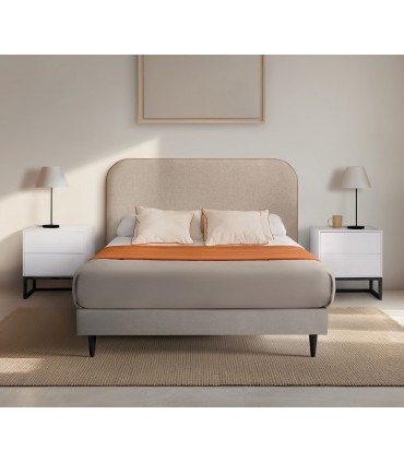 Cama con somier tapizado de estilo moderno EROS