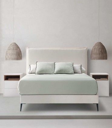 Cama de diseño moderno con somier tapizado PALERMO