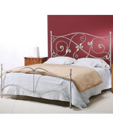 Cama de estilo clásico en forja artesanal CITARA plata patinada