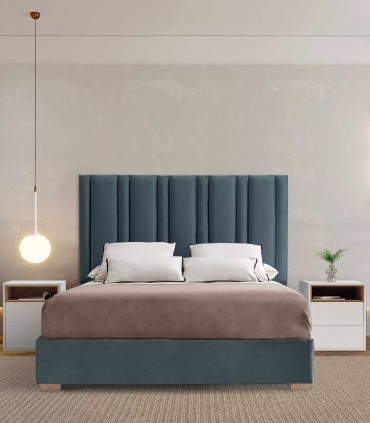 Cama de estilo moderno tapizada MILOS