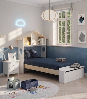 Cama de madera estilo infantil ODESSA Blanca