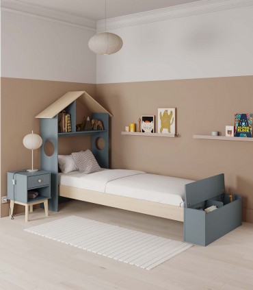 Cama de madera estilo infantil ODESSA Verde