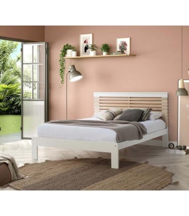 Cama de madera estilo nórdico VECTRA Blanca