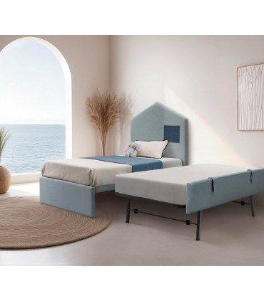 Cama Nido tapizada de estilo infantil LUNA CASITA