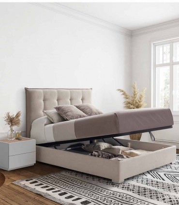 Cama tapizada con canapé abatible PADUA