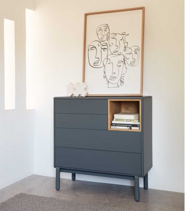 Cómoda de dormitorio de estilo moderno CORVO Antracita