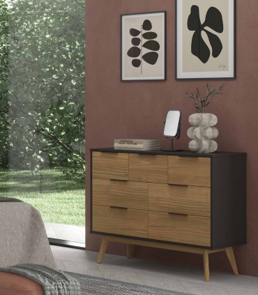 Cómoda de madera de diseño Colonial VISLA 7 cajones