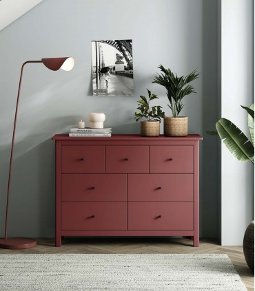Cómoda de madera MISTI Burdeos
