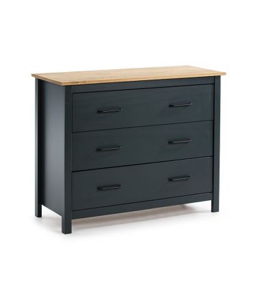 Cómoda en madera de pino Colección MIRANDA Azul