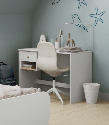Escritorio de madera diseño juvenil ESTEBAN Blanco