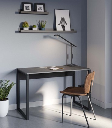 Escritorio de madera y metal INNA Negro