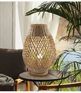 Lampara de sobremesa de papel trenzado YAIZA