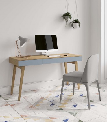 Mesa Escritorio en madera natural de roble CASIAN