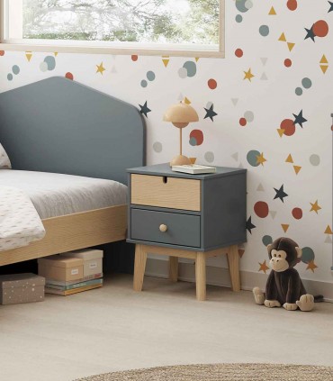Mesita de dormitorio en madera ESTEFANIA Verde