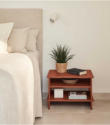 Mesita de dormitorio en madera INARI Teja