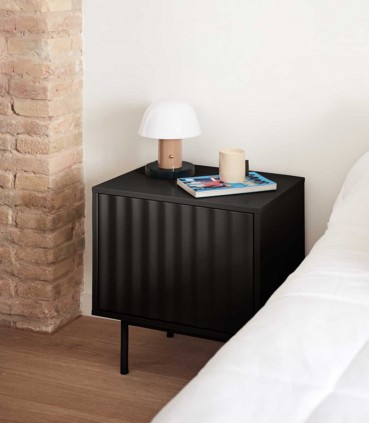 Mesita de noche de diseño moderno SIERRA Negro