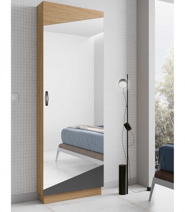 Mueble Zapatero en madera de roble con espejo ZACARIA GR
