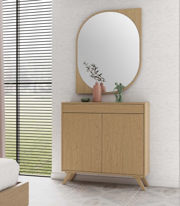 Mueble Zapatero en madera natural de roble SANDALO